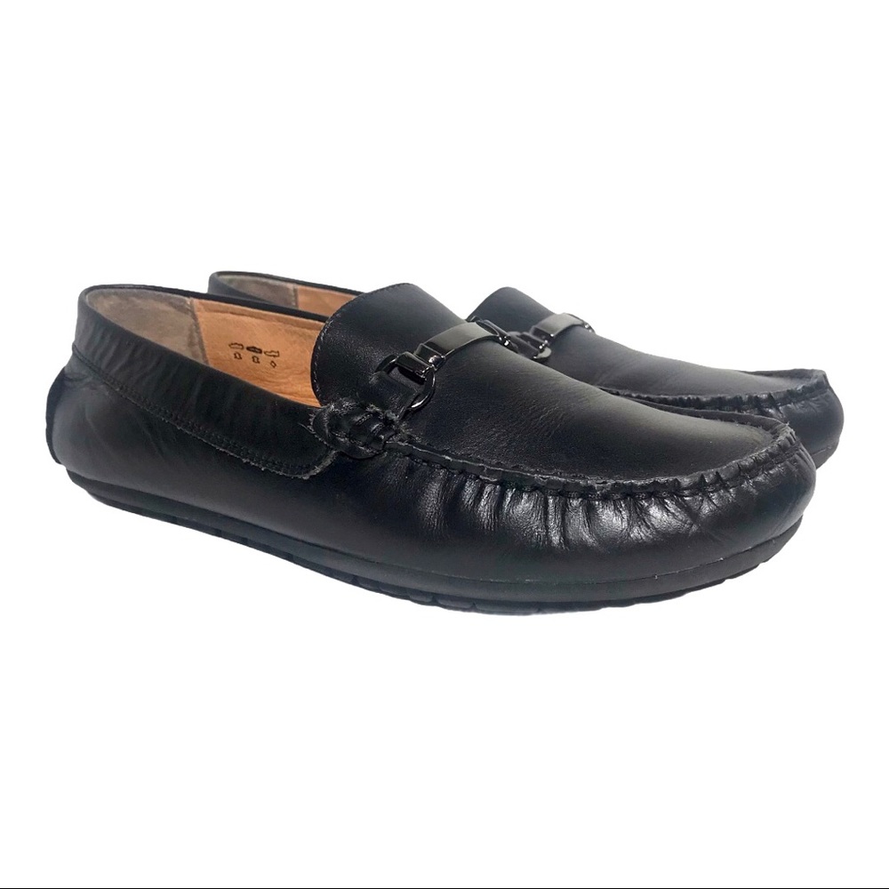 UMI Metro Moc Ira Horsebit Black Leather Loafers US 8